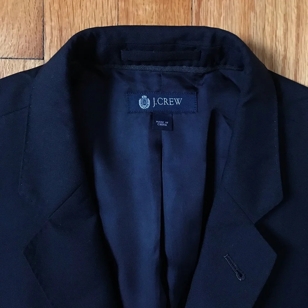 J. Crew X Loro Piana Black Ludlow Blazer Jacket Italian Wool 44R